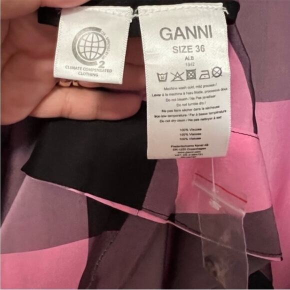 Ganni Check Midi Dress in Moonlite Mauve size 4 - Picture 10 of 15